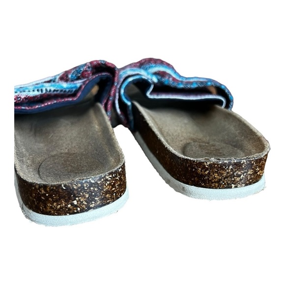 Aerie Resort Twist Detail Slide Sandals Womens Size 7 Vacation Summer Multicolor - Picture 5 of 10